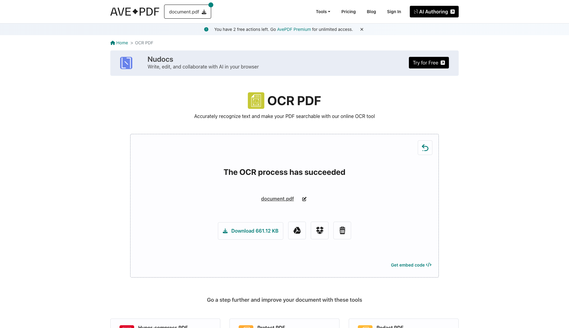 Open result screenshot