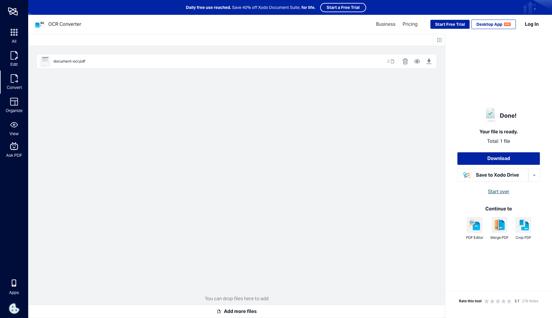 Open result screenshot